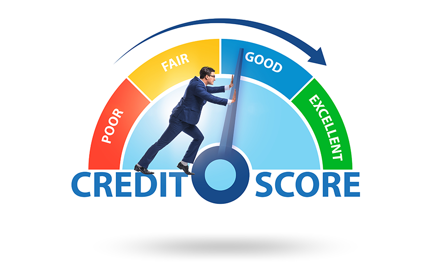 Illustration showing improving credit score 