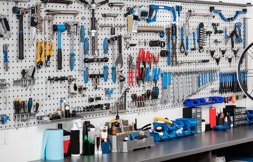 Peg board in garage