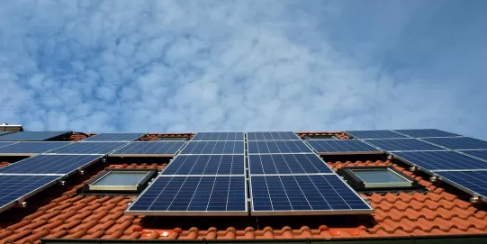 solar panels on a roof